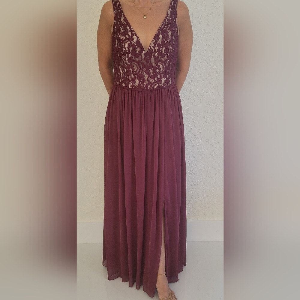 David's bridal Burgundy dress